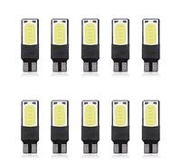 Qiilu Ampoule LED de Voiture 10 Pcs T10 W5W 6SMD Voiture LED Ampoule Canbus Sans Erreur COB Côté Signal Plaque Lighgts Blanc Auto Accessoire(blanc)