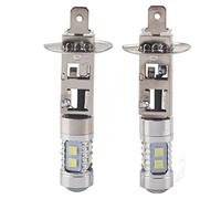 Qiilu Ampoules de Phare, Ampoules LED de Voiture 2pcs Ampoule universelle 360 Degrés 100W Super Blanc 100W H1 6000K LED Phares de Brouillard Ampoules Extérieures