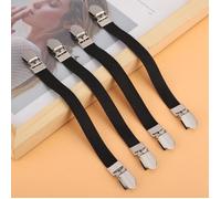 Qiilu Attaches de drap de lit Bretelles 4 pcs Élastique Crisscross Lit Matelas Feuille Sangles Double Tête Clips Pince Titulaire