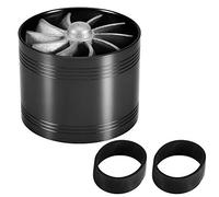 Qiilu Auto Turbocompresseurs, Prise d'air de voiture Turbonator Ventilateur simple Turbine Super Chargeur Économiseur d'essence Turbo 64mm Noir