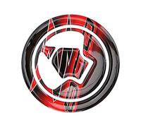 Qiilu Autocollant de Couverture de Carburant, Modification D'époxyde de Résine de Couverture de Réservoir de Carburant de Moto pour Z800(noir et rouge)