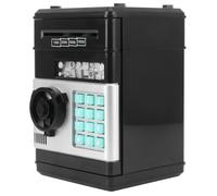 Qiilu Boîte d'économie Tirelire Électronique Tirelire de Mot de Passe ATM de Simulation Boîte de Pièces Cadeau pour Enfant(Noir