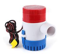 Qiilu Bomba de achique automatica Pompe de Cale, Pompe de Cale Submersible 1100GPH 12V Pompe à Eau électrique de Bateau Marin Non Automatique