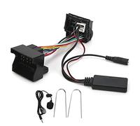 Qiilu Câble d'entrée auxiliaire Bluetooth, 12Pin 12V Bluetooth AUX-in Câble Stéréo Adaptateur Audio ABS avec Remplacement du Microphone pour Peugeot 207 307 407 308