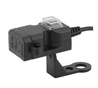 Qiilu Chargeur de Moto Double Port USB 12V Chargeur de Guidon étanche 5V 1A / 2.1A Adaptateur Prise de Courant pour téléphone (12-24V) G2x516