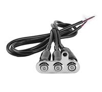 Qiilu Commutateur de guidon de moto 12 V, bouton-poussoir de commande de support de Modification de LED de commutateur de guidon de moto d'acier inoxydable(3 boutons)