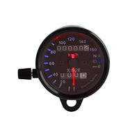 Qiilu Compteur Moto, Odomètre de moto + Compteur de vitesse de moto, DC 12 V Jauge de Vitesse Tachymètre Gauge 0-160 km/h LED Rétro-Éclairage Signal Lumière Indicateur
