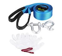 Qiilu Corde de remorque, 3M Câble de Remorquage avec 1Paire de Gants Corde de Remorquage Max 8 Tonnes
