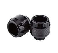 Qiilu Curseur de Cadre Moto, 1 Paire de Crocs de Cadre de Fourche avant de Moto en Fiber de Carbone Crash Protection(noir)