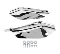 Qiilu Déflecteur d'air de moto, garniture de déflecteur d'air 2 pièces, bouclier thermique, garniture de cadre intermédiaire de moto, adaptée aux modèles Touring et Trike 2009-2018.(Chrome)