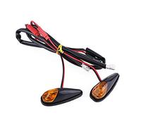 Qiilu ère LED Clignotant, 2pcs Moto Encastré Montage Clignotant Lumière Indicateur De Lampe Ambre pour clignotant encastrer moto,clignotant goutte d'eau moto