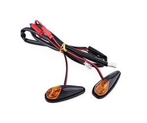 Qiilu ère LED Clignotant, 2pcs Moto Encastré Montage Clignotant Lumière Indicateur De Lampe Ambre pour clignotant encastrer moto,clignotant goutte d'eau moto