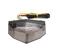 Qiilu Feu arrière à LED modifié pour moto 1,9 x 4,1 x 2 pouces, feu arrière d'avertissement en plastique avec clignotant de frein pour moto de rue et vieille moto rétro