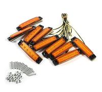 Qiilu Feu de gabarit latéral LED 10 pièces 6LED indicateur feu de gabarit latéral 24 V pour camion remorque Van caravane(ambre)