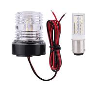 Qiilu feu de mat bateau Feu de navigation à LED 12 V, Navigation universelle pour yacht de bateau marin tout autour de la lumière d'ancre à LED blanche à 360 ° étanche