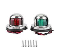 Qiilu Feu de Navigation à LED, 1 Paire de Feux de signalisation à LED Rouge et Vert, éclairage latéral 12V/24V en Acier Inoxydable pour Accessoire de Yacht de Bateau Marin