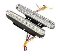 Qiilu Feux de jour 2X 30 LED Voiture 12V DC Feux de Signalisation Diurnes DRL Conduite Lumière du Jour Lampe + Clignotant