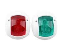 Qiilu Feux de Navigation,1 paire de feux d'avertissement de signal IP66 sphérique rouge vert LED imperméable à l'eau marine Yacht Navigation Light DC12V-24V 3W Signalisation (blanc)