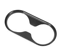Qiilu Garniture de Couvercle de Porte-gobelet, Garniture de Couvercle de Porte-gobelet en Fibre de Carbone, Accessoires Intérieurs de Voiture pour T6 P375 2015-2021