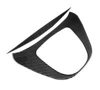 Qiilu Housse de panneau multimédia, 2 pièces/ensemble garniture de panneau multimédia de changement de vitesse de Console centrale en Fiber de carbone véritable douce pour classe V 2015-2020
