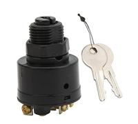 Qiilu Interrupteur à Clé Hors-bord pour Bateau Interrupteur à Clé de à 3 Positions avec Couvercle étanche 87-88107 pour la Plupart des Moteurs Hors-bord