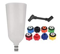Qiilu Kit de 10 adaptateurs pour entonnoir à huile moteur avec raccord à baïonnette, adaptateurs à code couleur et tube d'extension décalé pivotant