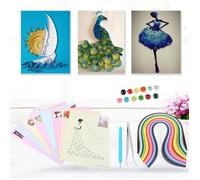 Qiilu kit de quilling en papier 6 en 1 DIY Quilled Creation Paper Craft Quilling Tools Set Collection pour la décoration