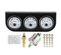 Qiilu Kit Triple Jauge de Pression D'huile Volt Jauge de Température de L'eau 52 Mm Jauge de Température de L'eau Pression D'huile Voltmètre électrique Ensemble D'instruments pour Voiture Camion Marin
