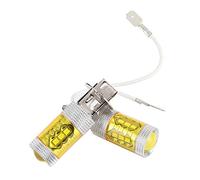 Qiilu lampade h3 gialle 1 paire 12-24V 80W H3 16SMD LED jaune ampoule antibrouillard de voiture W1s354