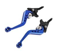 Qiilu Levier de frein, Leviers de frein à double disque 1 paire poignée de modification de motos de motocyclette en alliage d'aluminium CNC universel Levier d'embrayage (Bleu)