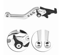 Qiilu Levier de frein, Leviers de frein à double disque 1 paire poignée de modification de motos de motocyclette en alliage d'aluminium CNC universel Levier d'embrayage (argent)