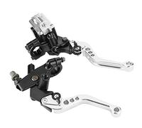 Qiilu Leviers de maître-cylindre, 1 paire de leviers de réservoir de maître-cylindre d'embrayage de frein de moto universels 7/8 "(22mm) Argent