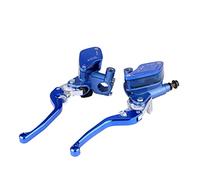 Qiilu Leviers D'embrayage de Moto, Paire de 22mm CNC Moto Pompe de Frein Hydraulique Levier de Maître-cylindre D'embrayage Réglable(Bleu)
