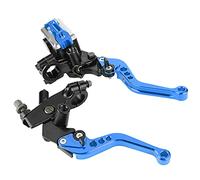 Qiilu Leviers du maître-cylindre, 1 paire 22 mm Frein Master Cylinder Leviers Universal Motorcycle Brake Embrayage Master Cylinder Reservoir Leviers Bleu