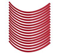 Qiilu liseret jante Ruban réfléchissant de roue, roue de motocyclette universelle pour voiture(rouge)