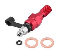 Qiilu M10x1.0mm Moto Maître De Frein Cylindre Étrier Purge Vis Mamelon Banjo Boulon + Capuchon De Poussière Universel Pour La plupart des modèles de voitures(Rouge)