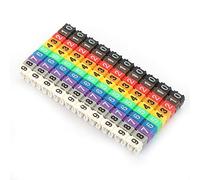 Qiilu marquage fil electrique Marqueur de Câble de Tube D'étiquette de Numéro de Fil de Tube de Numéro Numérique Marqueurs de Câble Colorés, Ruban Adhésif (100PCS KCM-2.5MM 2.5 carré)