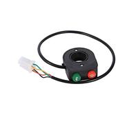 Qiilu Moto Bouton-poussoir, Commutateur de guidon de bouton marche-arrêt noir clair de tête de corne 12V pour scooter de moto