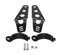 Qiilu Pattes de Fixation Phare Moto, 35-43mm Moto Phare Mont Support Fourche Tube Pince Kit pour Chopper Cafe Racer(Noir)