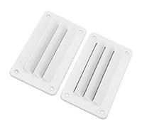 Qiilu Persienne D'aération de RV, 2 Pièces Persienne D'aération de RV Professionnelle Salle de Bain Bureau Ventilation Grille Persienne pour Bateau Yacht Maison (Blanc)