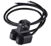 Qiilu Phare de guidon de moto en alliage d'aluminium CNC, 3 voies marche/arrêt, double interrupteur