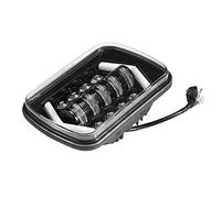 Qiilu Phare LED carré 5 x 7 pouces feux de route/croisement en alliage d'aluminium IP67 phare de voiture pour voiture compatible avec noir