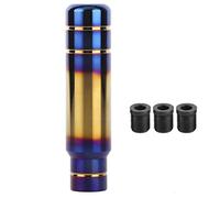 Qiilu Pommeau de levier de vitesse, pommeau de levier de vitesse en aluminium 5.1in Shifter Burnt Blue avec 3 adaptateurs universels pour voiture
