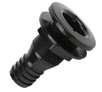 Qiilu Raccord traversant de coque en plastique noir de 1-1/4 pouce pour systèmes de plomberie embarqués - Remplacement direct fiable, durable et facile à installer