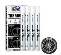 Qiilu stylo de traçage de graffitis de pneu de voiture Lot de 4 Marqueurs de Peinture Blanche Stylo Marqueur Blanc auto coffret