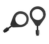 Qiilu Support de clignotant, 2 pièces 41mm Support de clignotant Métal Placage Moto Clignotant Support Support Brides Montage Accessoires(Noir)