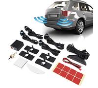 Qiilu Système de Radar de stationnement， Kit d'alerte Radar de stationnement Intelligent 4 capteur sonde Affichage LED système d'assistance de Marche arrière Automobile