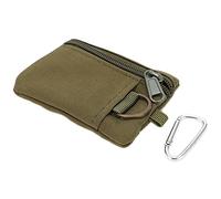 Qiilu Tactique Molle Pouch Bag Outdoor Molle Pouch Wallet Mini Portable Key Card Case Pouch Bag Porte-Monnaie avec Mousqueton (Vert)