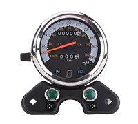 Qiilu Universal Double Moto Odomètre Compteur de Vitesse Jauge Km/h LED Indicateur Rétro-éclairage Numérique Odomètre avec Feux de Direction/Lumières d'intervalle et Affichage des Phares