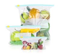 Qiimenguer Lot de 90 sacs de congélation à fermeture éclair réutilisables - Grands sacs refermables moyens et petits sacs à fermeture éclair - Petits sacs à sandwich - Pour légumes et lait